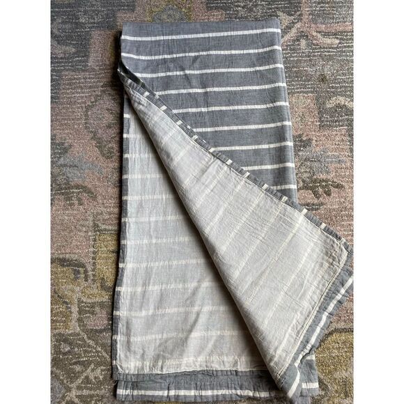 Threshold Blocked Striped Farmhouse Shower Curtain - Picture 6 of 7